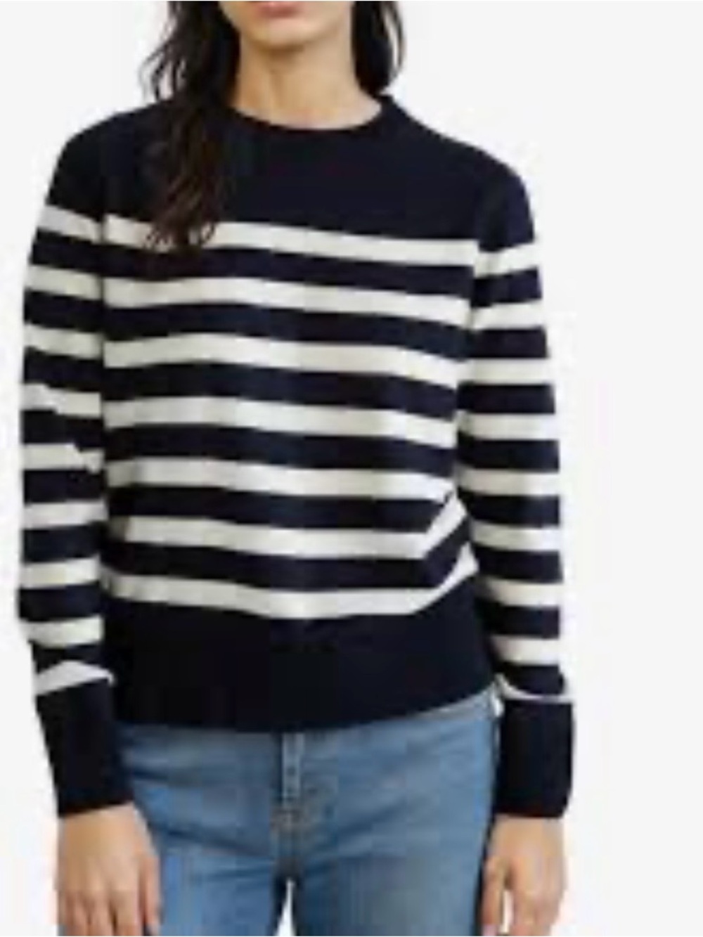 Philosophy Striped Crewneck Sweater in Navy and White (SKU867)